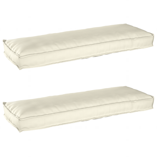 Sada polštářů na paletu 2 pcs Krémová 120 x 40 x 8 cm