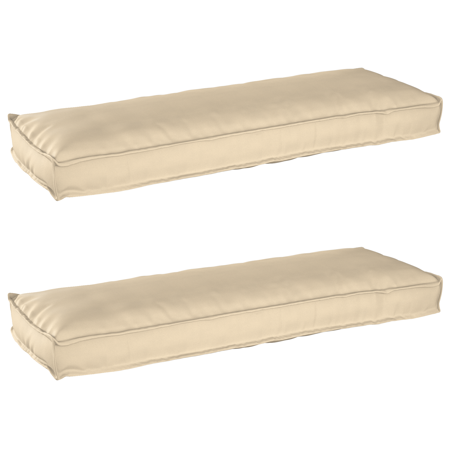 Sada polštářů na paletu 2 pcs Béžová 120 x 40 x 8 cm