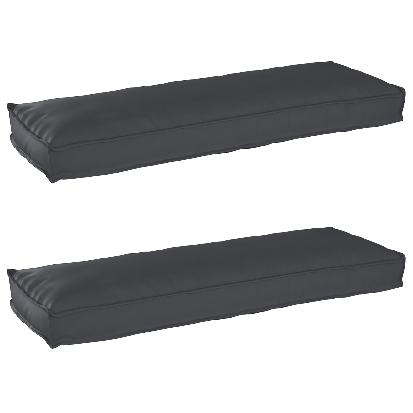 Sada polštářů na paletu 2 pcs Černá 120 x 40 x 8 cm