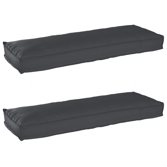 Sada polštářů na paletu 2 pcs Černá 120 x 40 x 8 cm