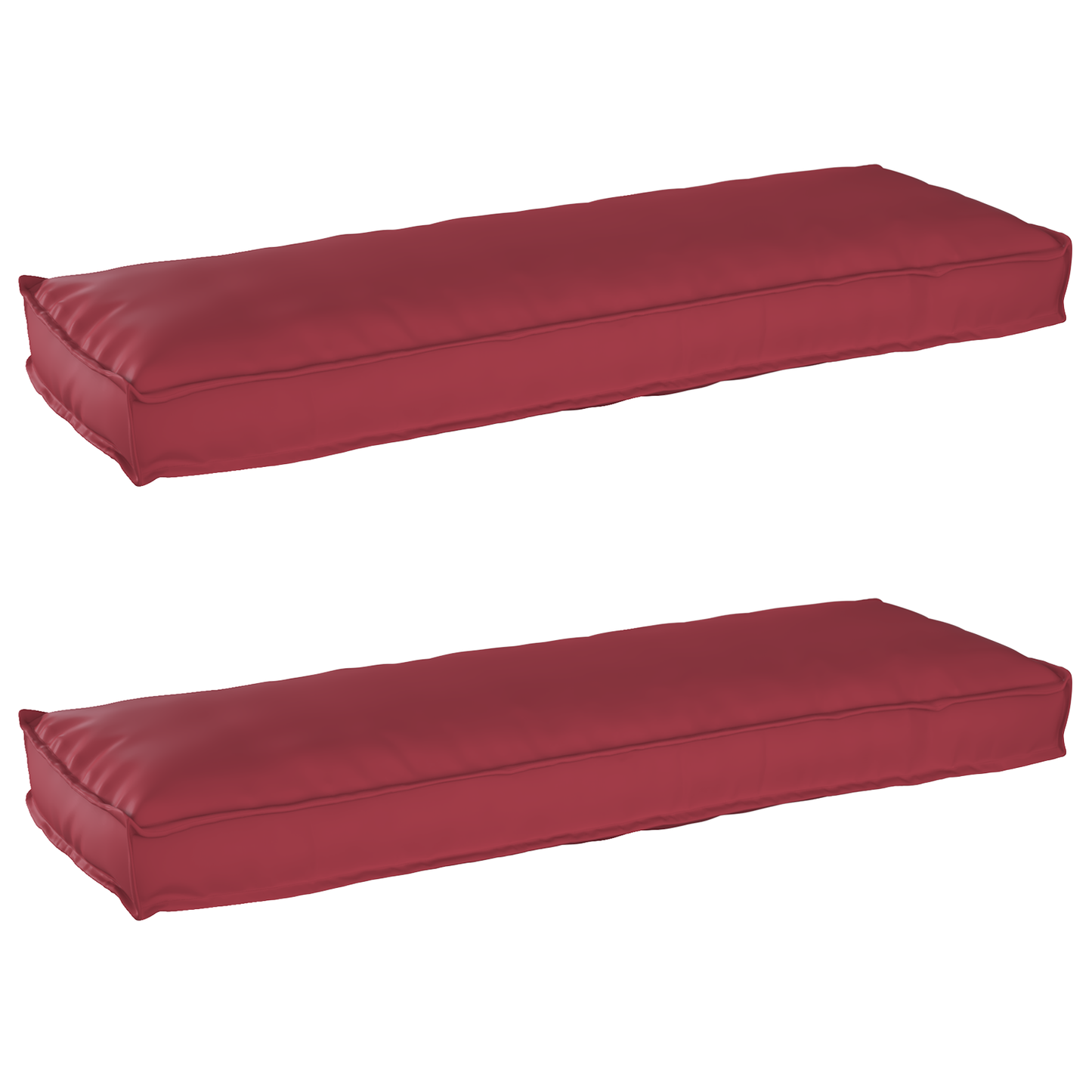 Sada polštářů na paletu 2 pcs vínová červená 120 x 40 x 8 cm