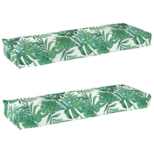 Sada polštářů na paletu 2 pcs Vzor listí 120 x 40 x 8 cm