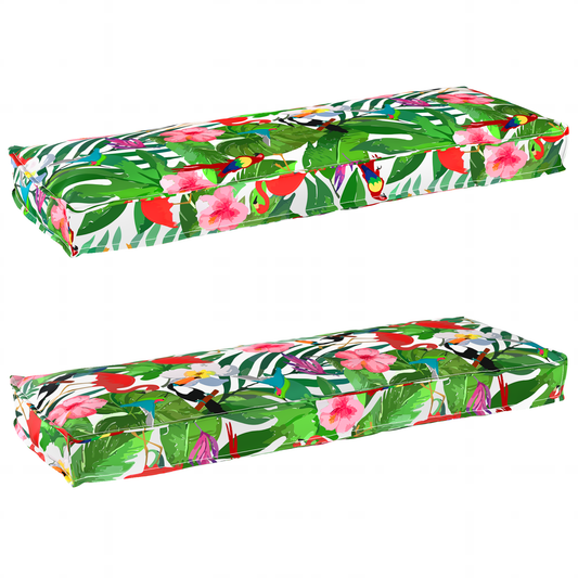 Sada polštářů na paletu 2 pcs Tropická džungle 120 x 40 x 8 cm