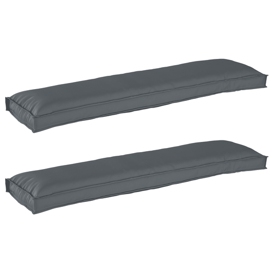 Sada polštářů na paletu 2 pcs Antracit 150 x 40 x 8 cm