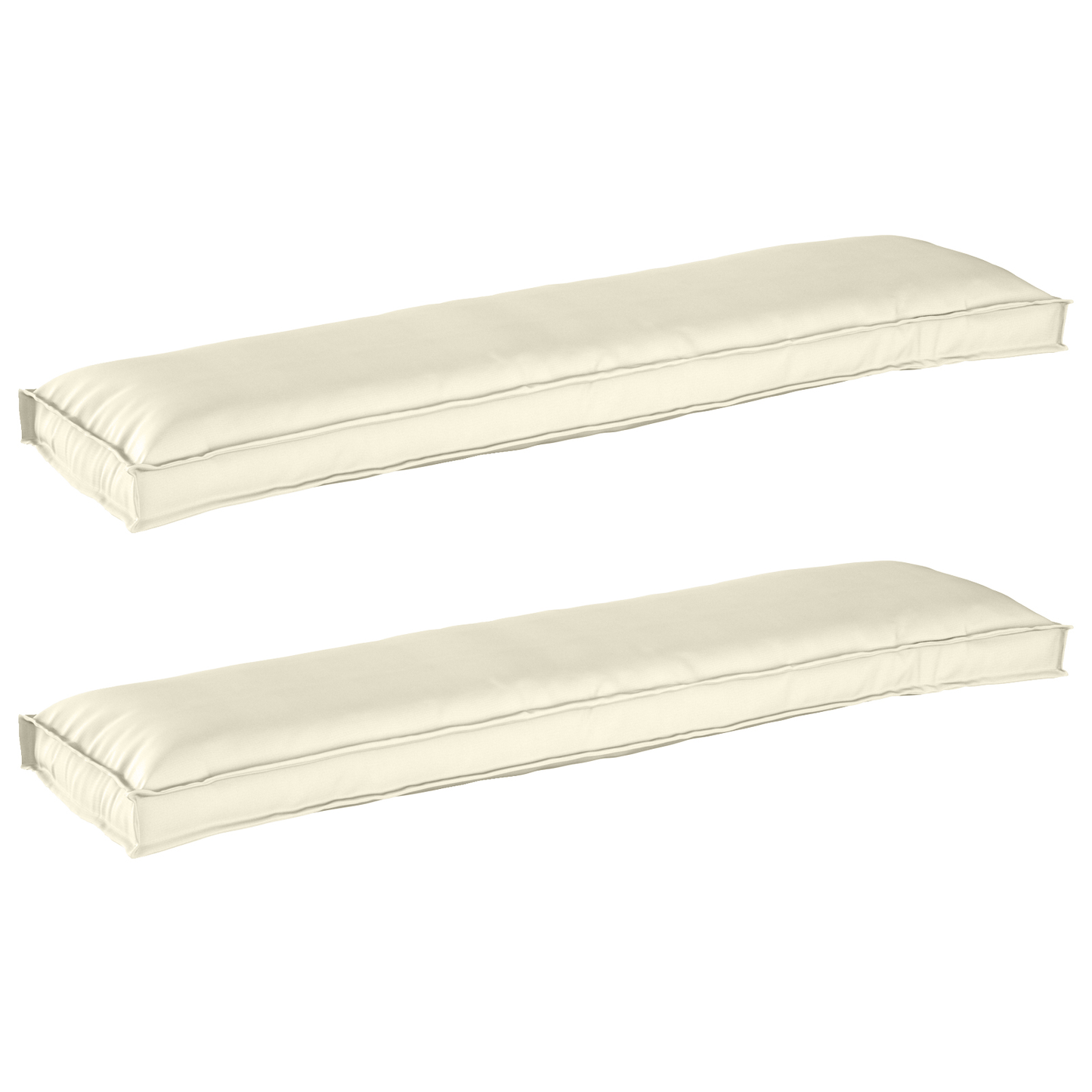 Sada polštářů na paletu 2 pcs Krémová 150 x 40 x 8 cm