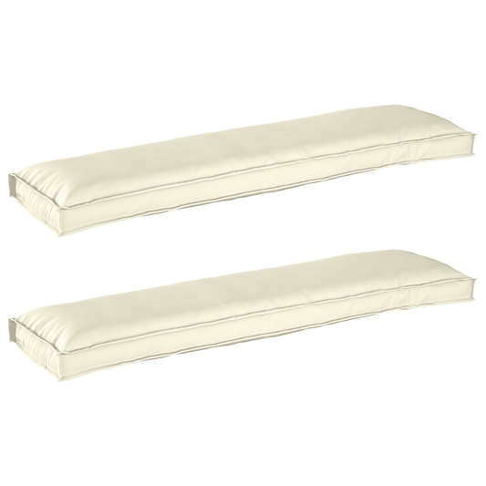 Sada polštářů na paletu 2 pcs Krémová 150 x 40 x 8 cm