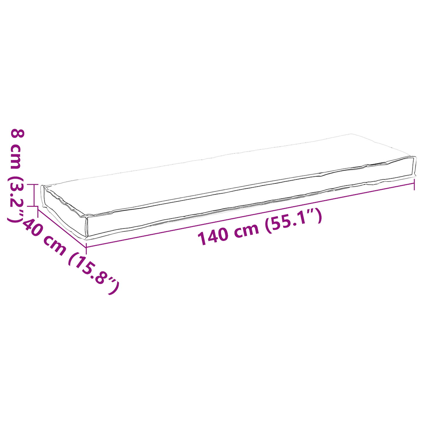 Sada polštářů na paletu 2 pcs Taupe 150 x 40 x 8 cm