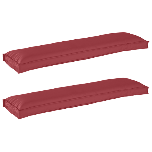 Sada polštářů na paletu 2 pcs vínová červená 150 x 40 x 8 cm