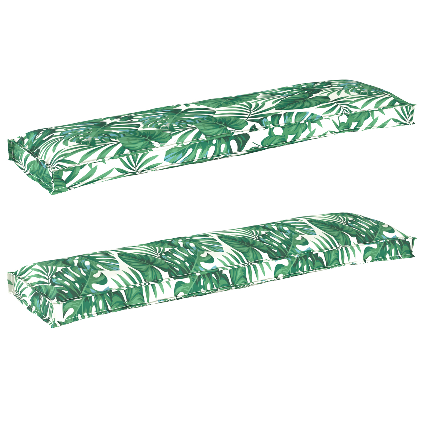Sada polštářů na paletu 2 pcs Vzor listí 150 x 40 x 8 cm