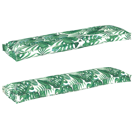 Sada polštářů na paletu 2 pcs Vzor listí 150 x 40 x 8 cm